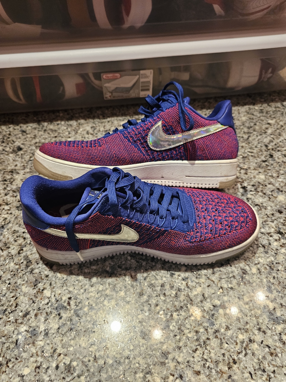 Nike Air Force 1 Low Flyknit - Blue & Pink